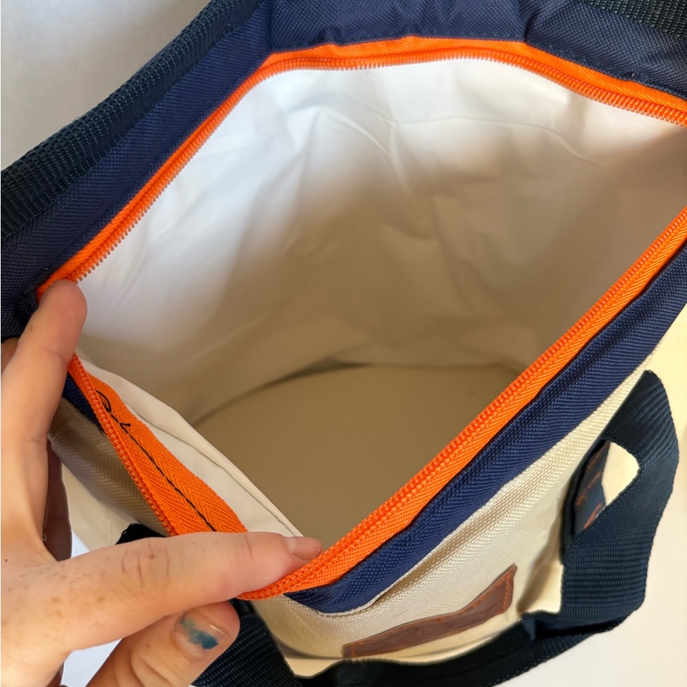 Disney Cruise Line Insulated Cooler Bag Tote – Beige & Navy with Shoulder Strap - Picture 5 of 11